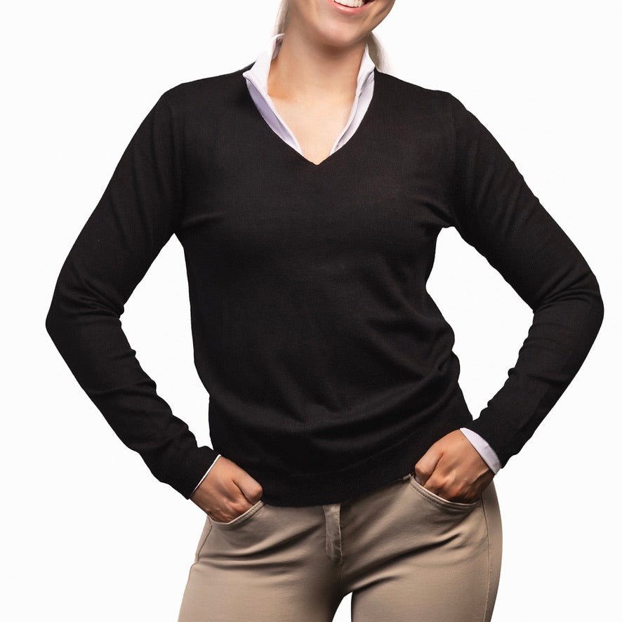 TKEQ ESSENTIAL™: V-neck Sweater | Classic Black