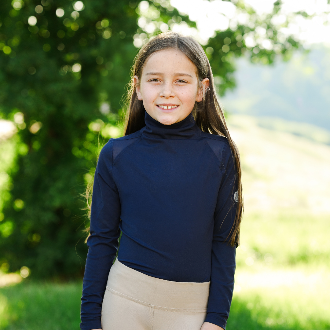 The 'CHLOE' MINI High Collar Technical Top | Ink