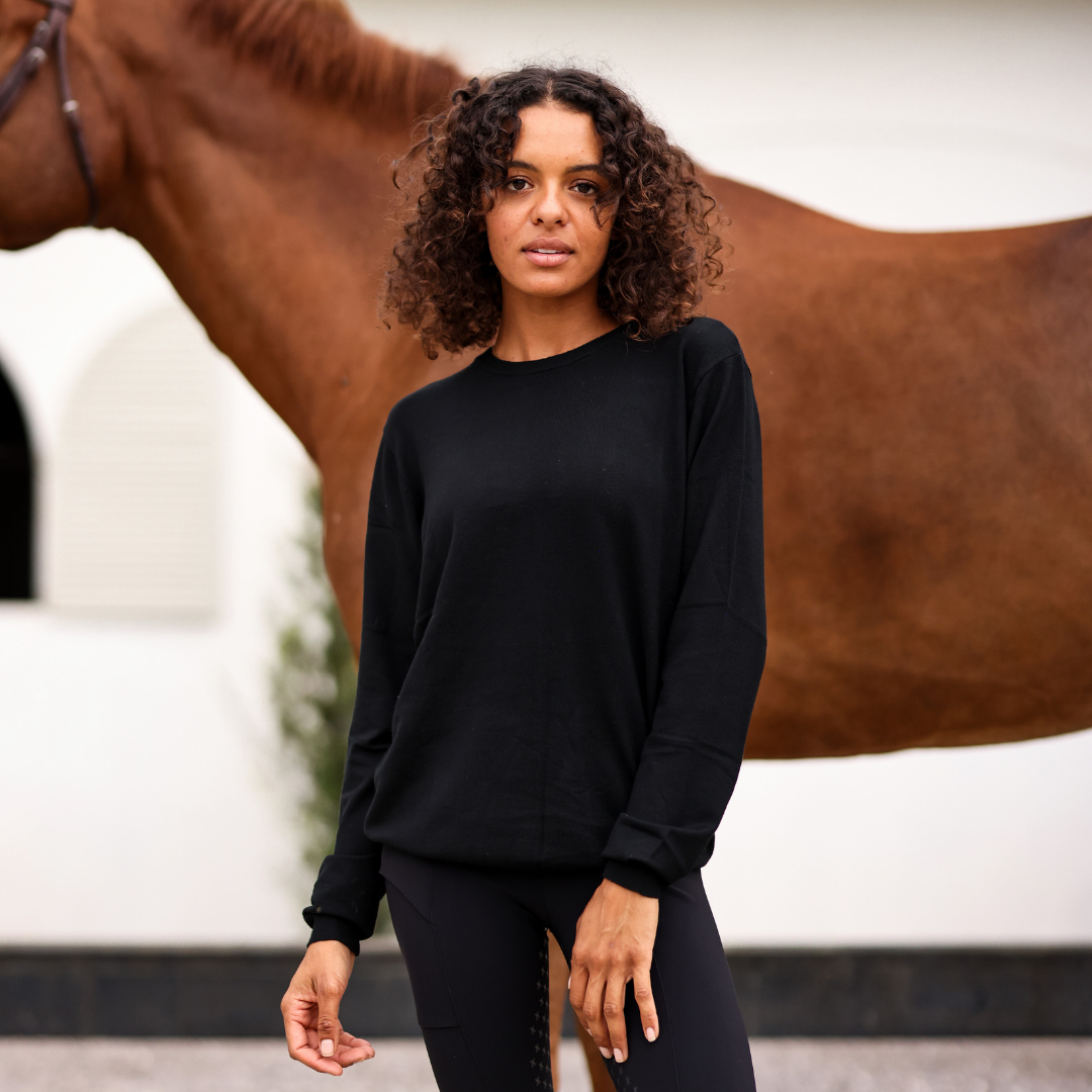 TKEQ ESSENTIAL™: Boyfriend Sweater  | Classic Black