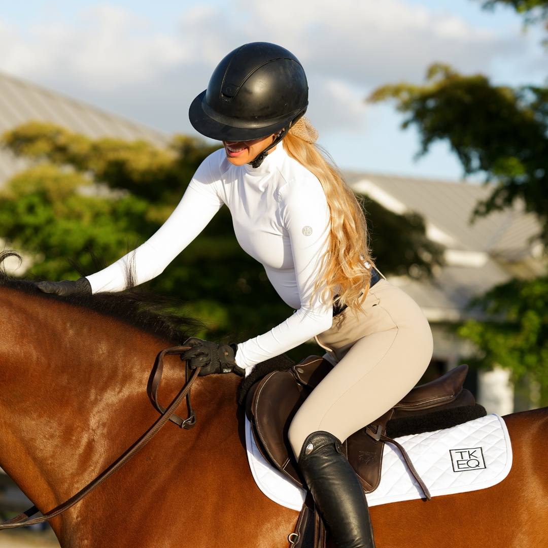 The 'CHLOE' High Collar Technical Top | Classic White