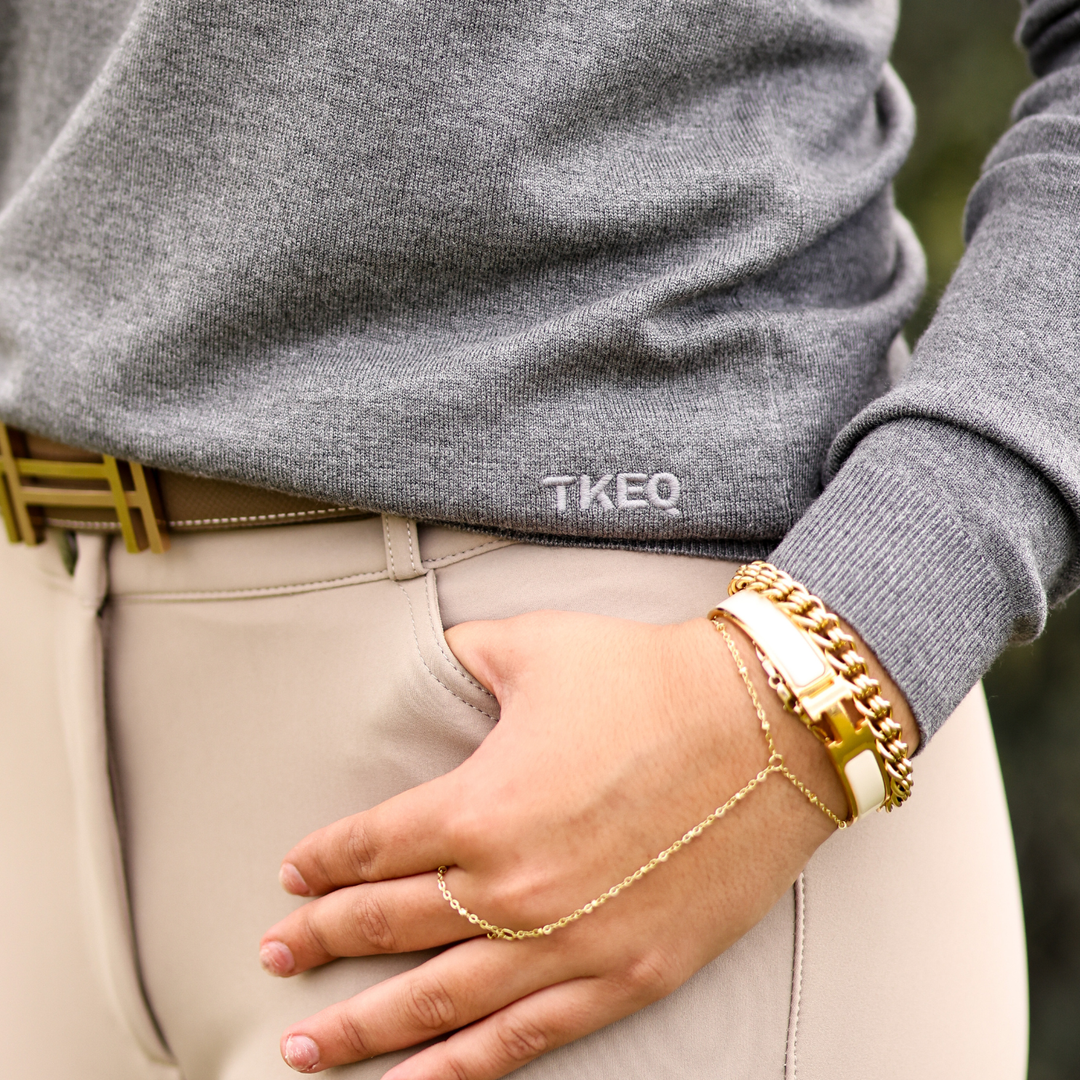 TKEQ ESSENTIAL™: V-Neck Sweater | Graphite