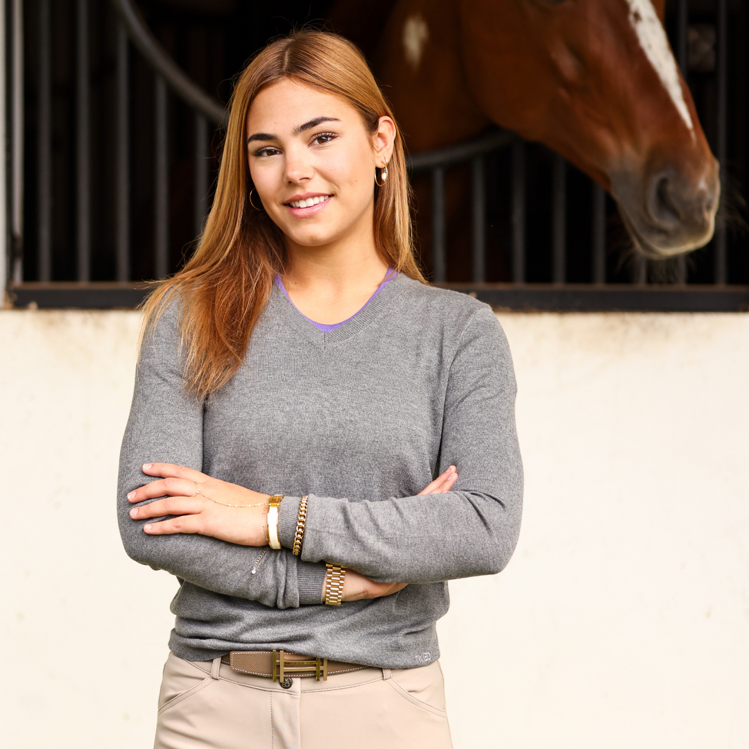 TKEQ ESSENTIAL™: V-Neck Sweater | Graphite