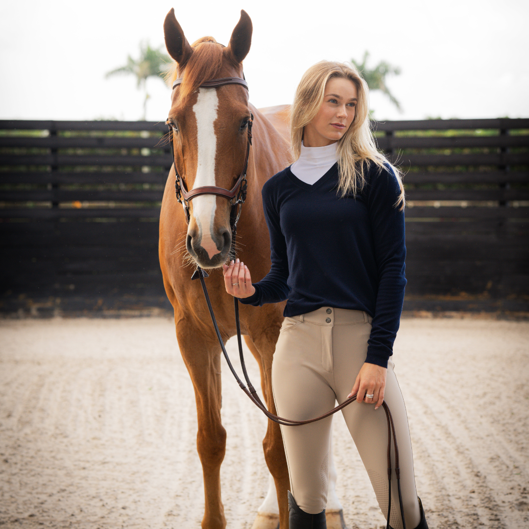 TKEQ ESSENTIAL™: V-Neck Sweater | Classic Navy