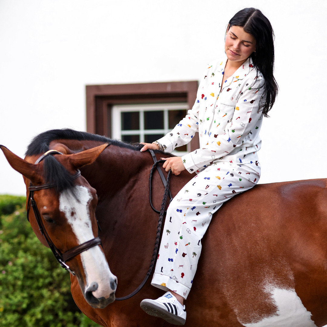Horse Girl Dreams PJ Set | Classic White