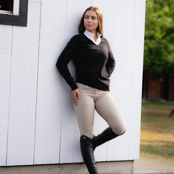 TKEQ ESSENTIAL™: V-neck Sweater | Classic Black